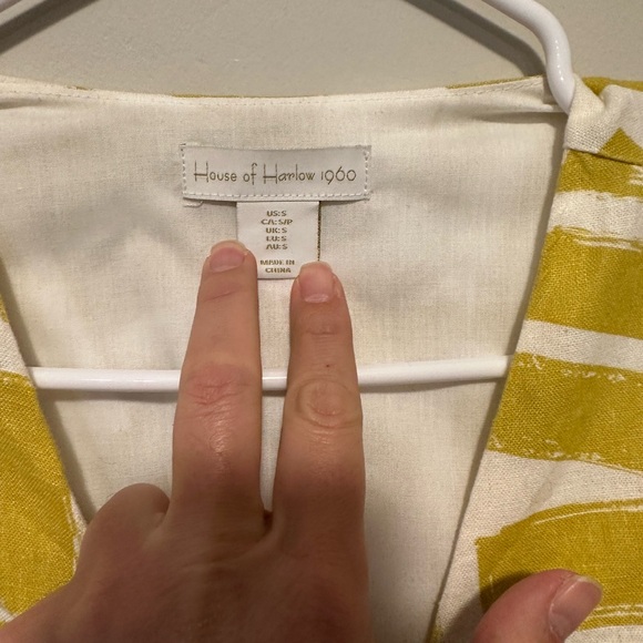 house of harlow 1960 Long Sleeve Linen Crop Top With Tiered Maxi Skirt Set Sz S - Picture 12 of 16